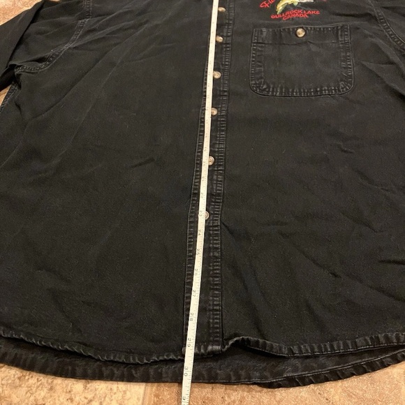 Canada Sportswear Denim Shirt Mens XL Long Sleeve Five Lakes Lodge Gullrock Lake - Picture 6 of 9